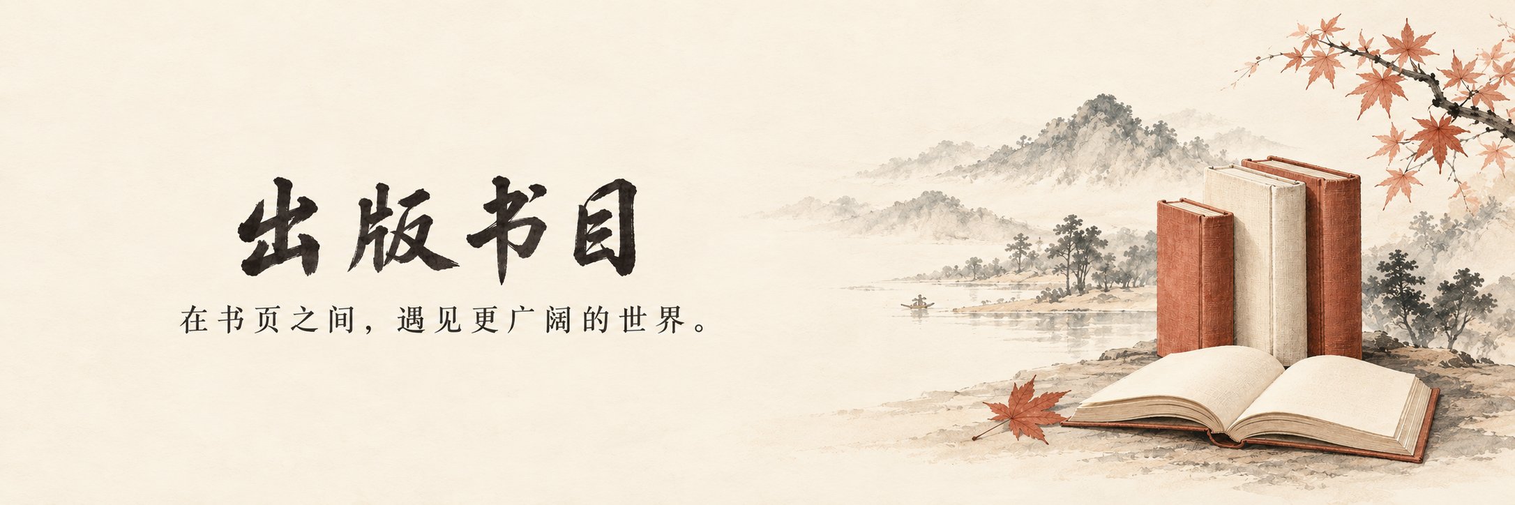 出版书目：在书页之间，遇见更广阔的世界。